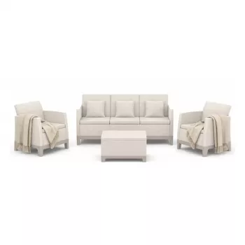 KETER Garden furniture set Scandi Forma 3 Seater Set pebble grey/light beige
