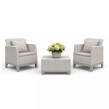 Ensemble de mobilier de jardin KETER Scandi Forma Balcony Set gris galet/beige clair