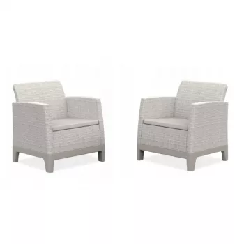 Chaises de jardin KETER Scandi Form light lot de 2 gris galet/beige clair