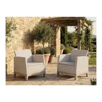 Chaises de jardin KETER Scandi Form light lot de 2 gris galet/beige clair