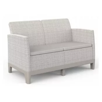 KETER Garden sofa two-seater Scandi Form 2 Seater Sofa pebble gray/light beige