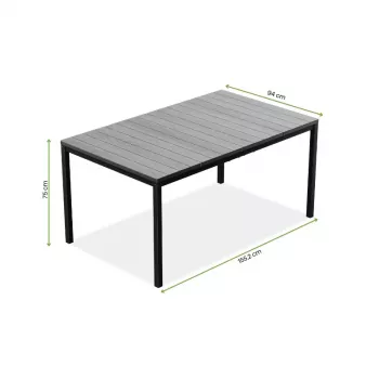 Table de jardin KETER Deco Porto Nova 160 noyer/noir