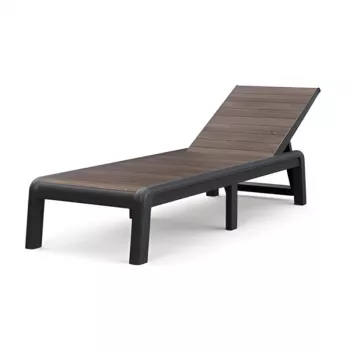 Bain de soleil KETER Deco Porto gris/noyer