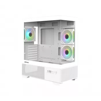 Boîtier PC moyen tour ATX Zalman CHRONIX V2 White avec 3 ventilateurs ARGB de 120 mm et panneau latéral en verre trempé