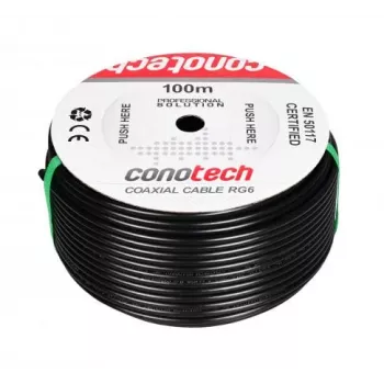 Câble coaxial CONOTECH NS-557 NS113TRI HQ PE rempli de gel noir 100 m