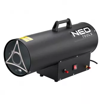 Chauffage à gaz NEO TOOLS 90-085-01 50 kW avec thermostat, IPX4, GPL, débit d'air 1000 m³/h, régulateur et tuyau inclus