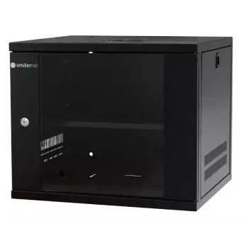 Armoire réseau murale 19 inch 9U EMITER EM/SH02B5409-08, porte en verre, 550x450x455 mm, noir