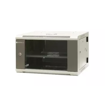Armoire réseau murale 19 inch 6U EMITER EM/AH6506, porte en verre trempé, 600×550×370 mm, noir