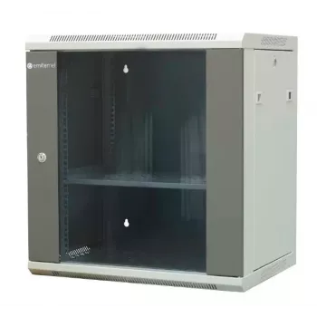 Armoire réseau murale 12U EMITER EM/AP6412 600x450x635mm porte en verre noir
