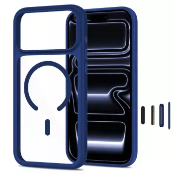 Lot de 2 coque et verre TECH-PROTECT MAGONE MAGSAFE CC + GLASS pour iPhone 17 Pro Max / 18 Pro Max, bleu profond/transparent