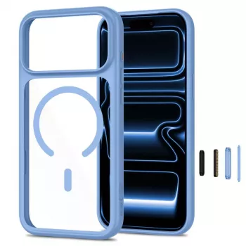 TECH-PROTECT MAGONE MAGSAFE CC + GLAS 2ER-PACK IPHONE 17 PRO / 18 PRO bleu clair/transparent