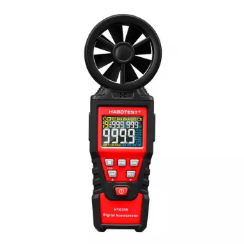 Anémomètre numérique HABOTEST HT625B avec USB, mesure de la vitesse du vent, de la température et du volume d'air, LCD rétroéclairé, capteur à hélice externe