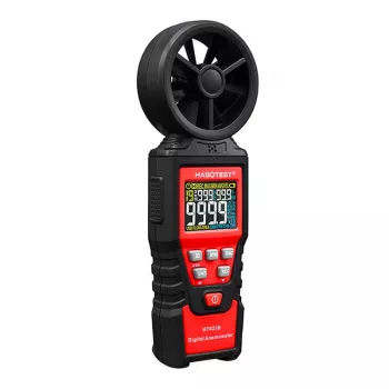 Anémomètre numérique HABOTEST HT625B avec USB, mesure de la vitesse du vent, de la température et du volume d'air, LCD rétroéclairé, capteur à hélice externe