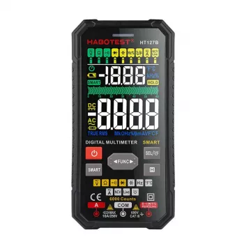 Multimètre universel numérique Habotest HT127B True RMS 6000 counts à calibrage automatique avec NCV et température