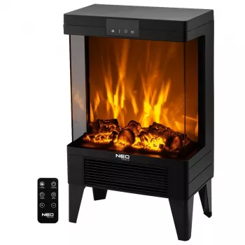 NEO TOOLS Cheminée électrique 90-159 2000W avec effet de flamme LED 3D, noir