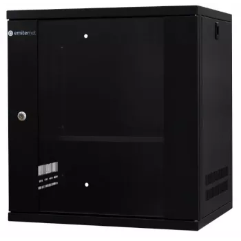EMITER EM/SH02B5412-08 Light Series armoire réseau murale 19 pouces 12U, porte en verre trempé, 550×450×590 mm