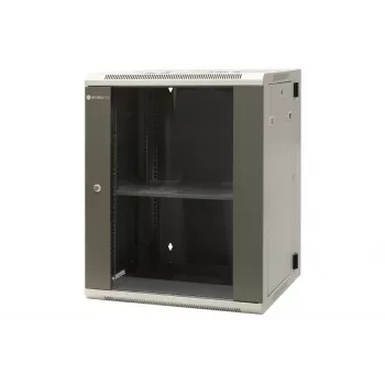 Armoire réseau murale 15U EMITER EM/AH6515 600x550x770 mm, porte en verre trempé, noir