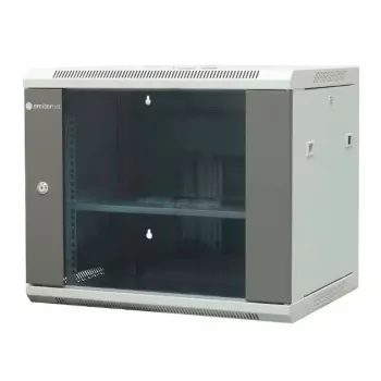 Armoire réseau murale 9U EMITER EM/AP6409 19 inch 600x450x500 mm gris, porte en verre trempé, verrouillable