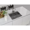 Évier de cuisine en acier inoxydable à un bac DEANTE ZPO_010B, satiné, 440x440 mm, à encastrer, avec kit d'évacuation