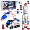 Grand ensemble spatial LEAN TOYS station fusée navette véhicule d'exploration astronautes