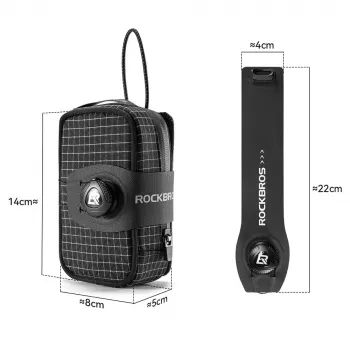 Sacoche de selle Rockbros P010 multifonction avec porte-bidon - noire