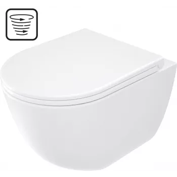 DEANTE Cuvette WC avec abattant sans bride - chasse à effet vortex