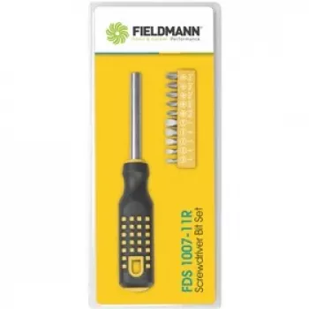 FIELDMANN FDS 1007-11R set de 12 embouts de tournevis avec poignée ergonomique, embouts en acier chrome-vanadium, porte-embout magnétique, plat/Phillips/Pozi/Torx
