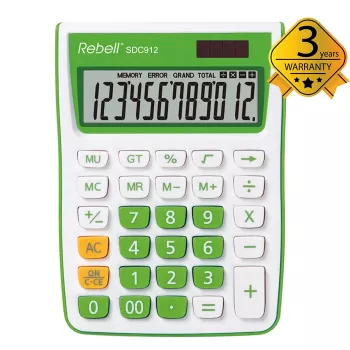 Calculatrice semi-bureau REBELL RE-SDC912GR BX 12 chiffres double alimentation grise