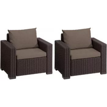 Chaises de jardin KETER California lot de 2 marron