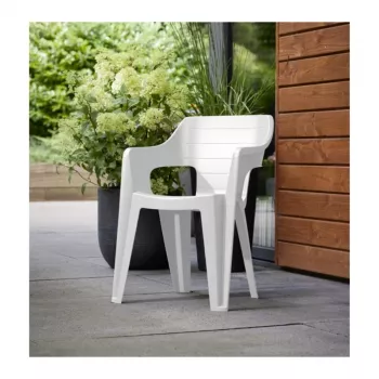 Keter Bilbao chaise de jardin à dossier bas blanc 29213634400