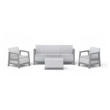 Ensemble de meubles de jardin KETER Scandi Linea 3 Seater Set gris clair/gris acier foncé