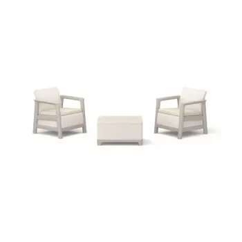 Ensemble de meubles de jardin KETER Scandi Linea Balcony Set gris galet/beige clair