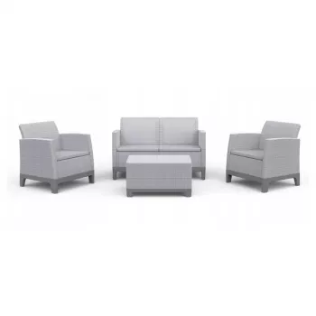 Ensemble de salon de jardin KETER Scandi Forma 2 places, gris clair/gris acier foncé