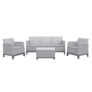 Ensemble de salon de jardin KETER Scandi Forma 3 places, gris clair/gris acier foncé