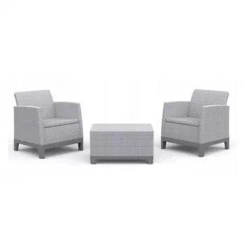 Ensemble de salon de jardin KETER Scandi Forma balcon, gris clair/gris acier foncé