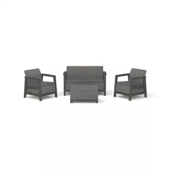 Ensemble de salon de jardin KETER Scandi Linea 2 places, gris