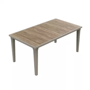 Table de jardin KETER Deco Futura, ton bois de frêne/beige