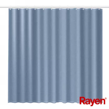 RAYEN Rideau de douche 180x200cm bleu, polyester