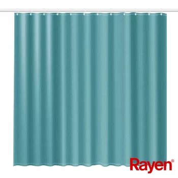 RAYEN Rideau de douche 180x200cm bleu clair, polyester