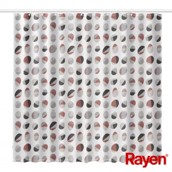 RAYEN Rideau de douche 180x200cm blanc/rainuré, PEVA