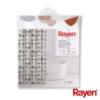 RAYEN Rideau de douche 180x200cm blanc/rainuré, PEVA