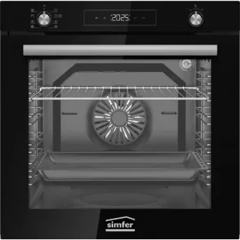 Simfer BI-81608P Four encastrable pyrolytique, 80 L, 10 fonctions, commande tactile électronique, classe énergétique A, noir