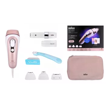 Braun Skin i-expert Pro 7 PL7432 Épilateur IPL, 400 000 flashs, blanc/rose