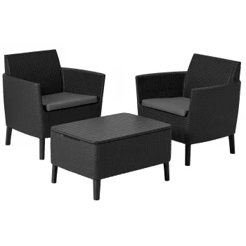 KETER ensemble de mobilier de jardin Salemo Balcony Set gris