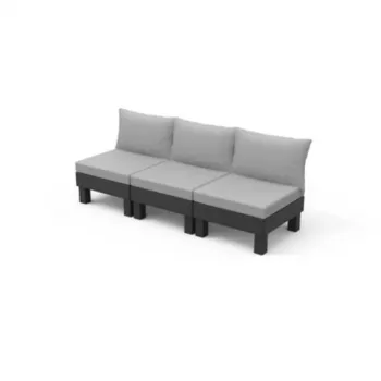 KETER Canapé de jardin trois places Elements 3 places gris/gris clair