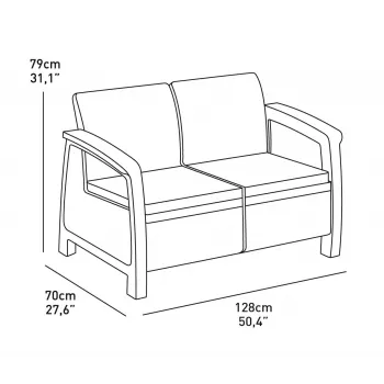 KETER ensemble de mobilier de jardin Corfu Set marron