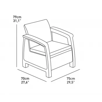 KETER ensemble de mobilier de jardin Corfu Set marron