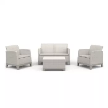KETER ensemble de mobilier de jardin Scandi Forma 2-Sitzer-Set gris galet/beige clair