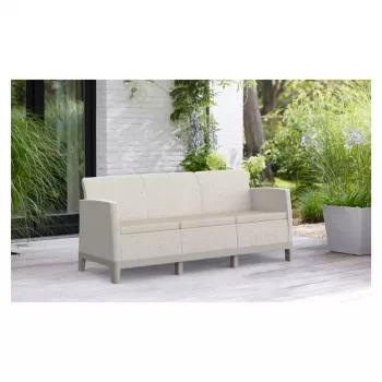 KETER canapé de jardin deux places Scandi Form 3-Sitzer Sofa gris galet/beige clair