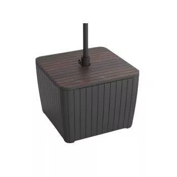 KETER Luzon table d'appoint pour parasol noyer/gris 29214820939